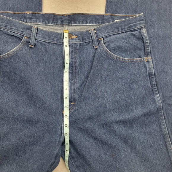 Rustler Jeans Men 38x32 Blue Denim Pants Straight Classic Vintage Cotton 87619PW - Picture 6 of 10